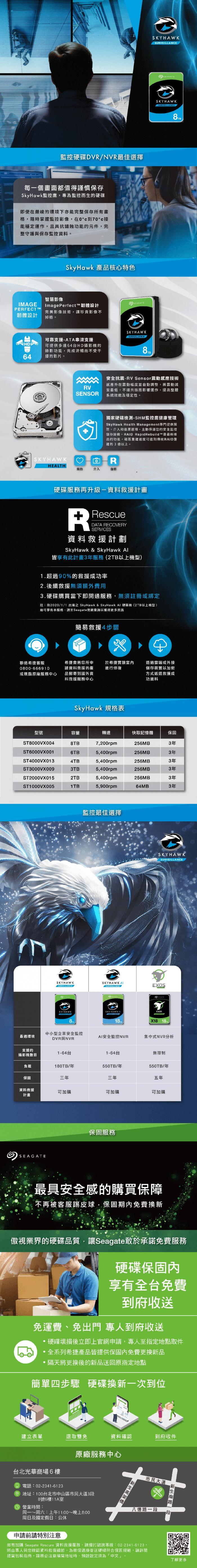 SEAGATE ST4000VX013 4TB 監控碟 【SkyHawk】捷元
