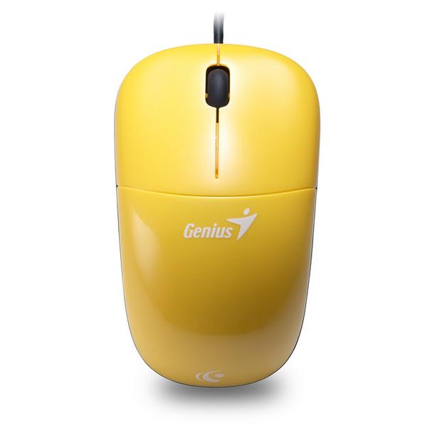 Genius DX-220 藍光有線滑鼠(黃)