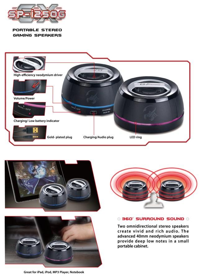 GX Gaming SP-i250G 迷你炫光低音環繞喇叭 拆封展示品出清 不介意再購買