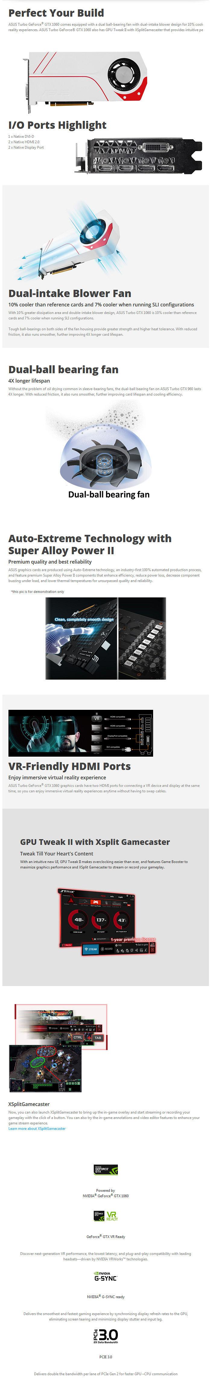 華碩 TURBO-GTX1060-3G-WHITE