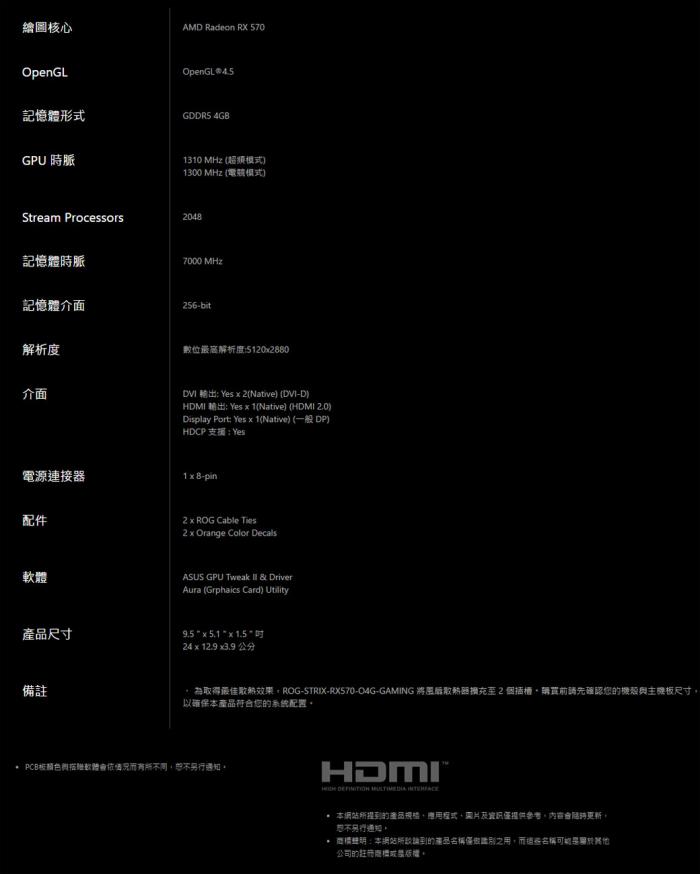 華碩 STRIX-RX570-O4G-GAMING  睜開大目瞅@@
