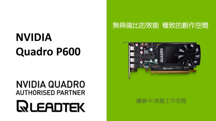 麗臺 NVIDIA Quadro P600 DP 不含DVI轉接線 