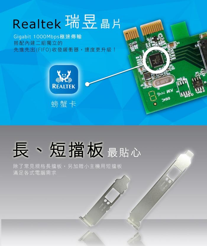 TOTOLINK PX1000 PCIe Gigait網路卡