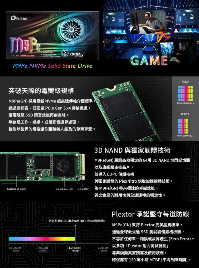 PLEXTOR M9PeGN 512G M.2 PCIe 2280