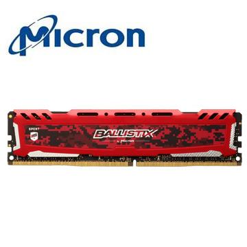 美光 Micron Ballistix Sport LT 競技版 16G DDR4 3200 紅色散熱片