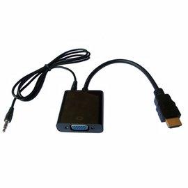 HDMI(公) 轉 VGA(母) (黑) 轉接頭 附音源線