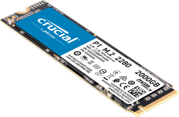 美光 Micron Crucial P1 2TB M.2 PCIe 2280