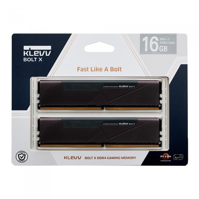 KLEVV(科賦) 16GB(8G*2)DDR4 3200 BOLT X系列 黑散熱片