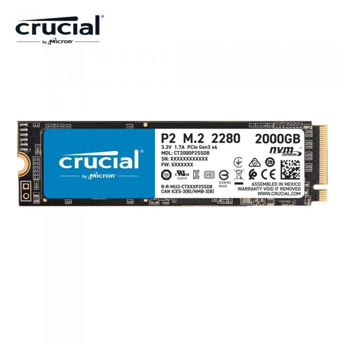 美光 Micron Crucial P2 2TB M.2 PCIe 2280