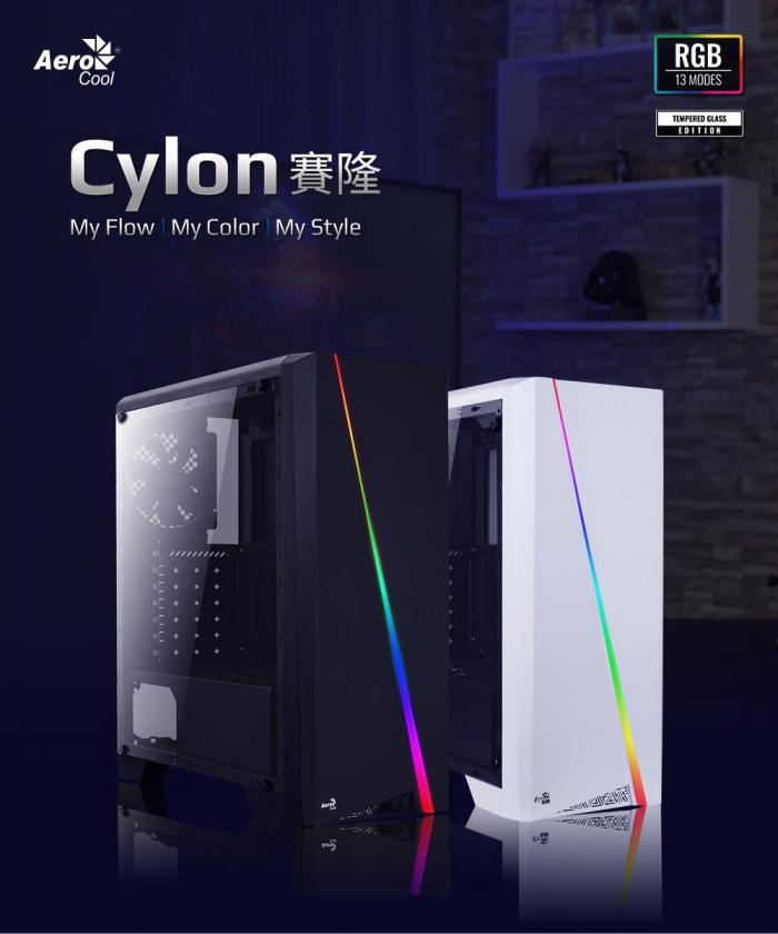 Aerocool Cylon 賽隆 全透側 A‧RGB (白色)