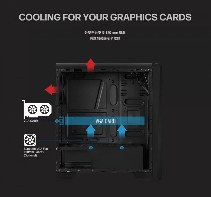 Aerocool Cylon 賽隆 全透側 A‧RGB (黑色)