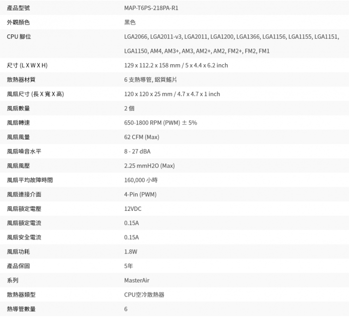 酷碼 MasterAir MA612 Stealth ARGB 黑化版 (另附1700腳架)