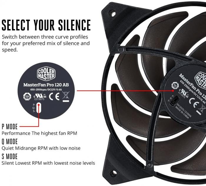 酷碼 Masterfan 120AB 風扇 黑 工業包