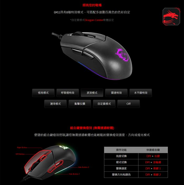 微星 Vigor Gk30 Combo Tc 類機械式鍵鼠組 白色