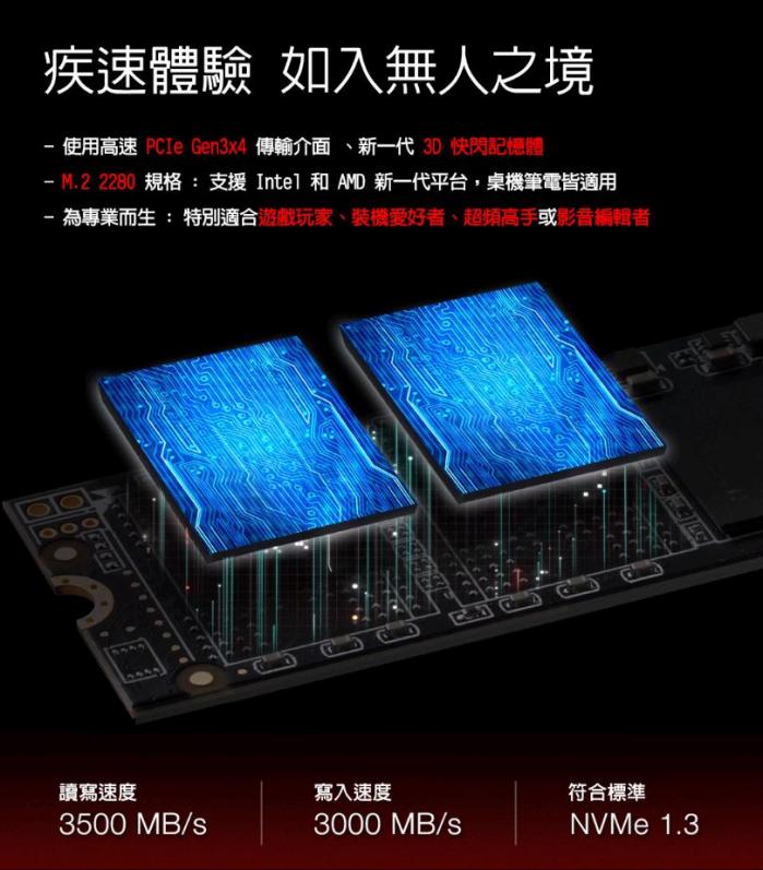 威剛 SX8200 PRO 2TB PCIe M.2 附散XPG熱片