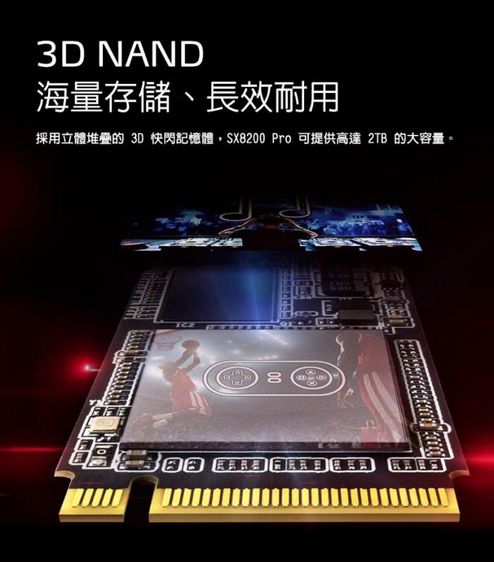 威剛 SX8200 PRO 2TB PCIe M.2 附散XPG熱片