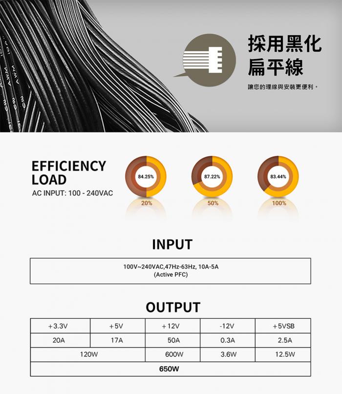 Antec NX650(650W) 銅牌