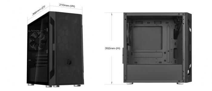 銀欣 FARA H1 M 系列 (SST-FAH1MB-G) 玻璃透側 M-ATX 機箱 黑