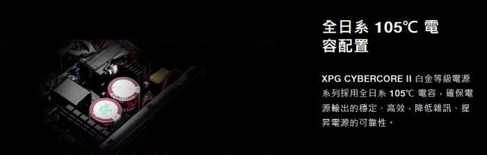 威剛XPG CYBERCORE2 1000W PLATINUM(ATX3.0)  送XPG ARGB LED  燈條一組