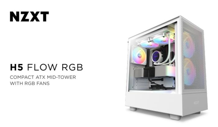 NZXT 恩傑 H5 Flow RGB 透側機箱 白