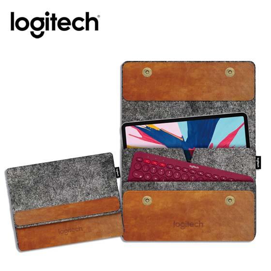 Logitech 羅技 皮革棕 多功能 羊毛氈平板鍵盤套 寒流來襲 