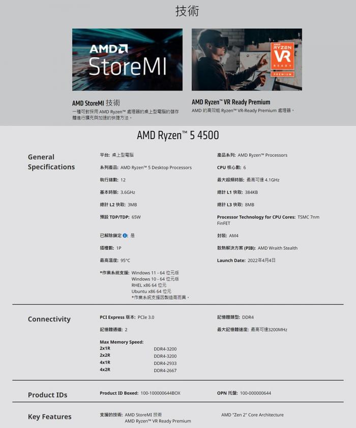 AMD R5 4500 代理盒裝 無內顯