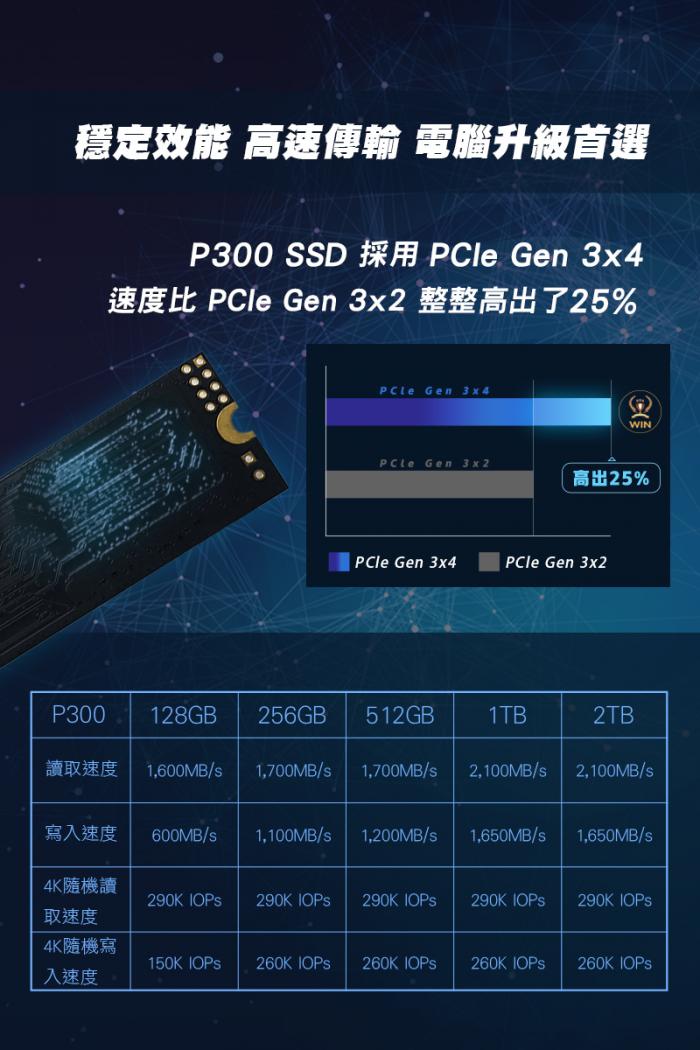 Patriot 美商博帝 P300 2TB M.2 PCIe 限搭主機板