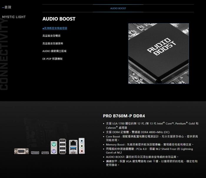 微星 PRO B760M-P DDR4 4dimm 送MSI 大購物袋