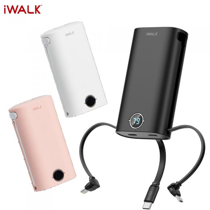 iWALK 小魷魚 自帶線 PD快充行動電源 粉色