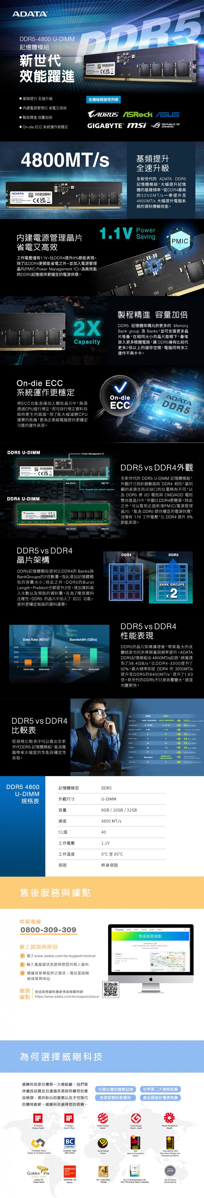 威剛 16G DDR5-4800