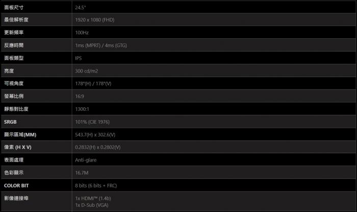 msi PRO MP251  25型 螢幕