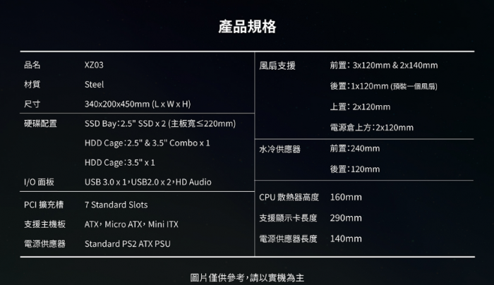 Xigmatek XZ03  玻璃透側 ATX機箱