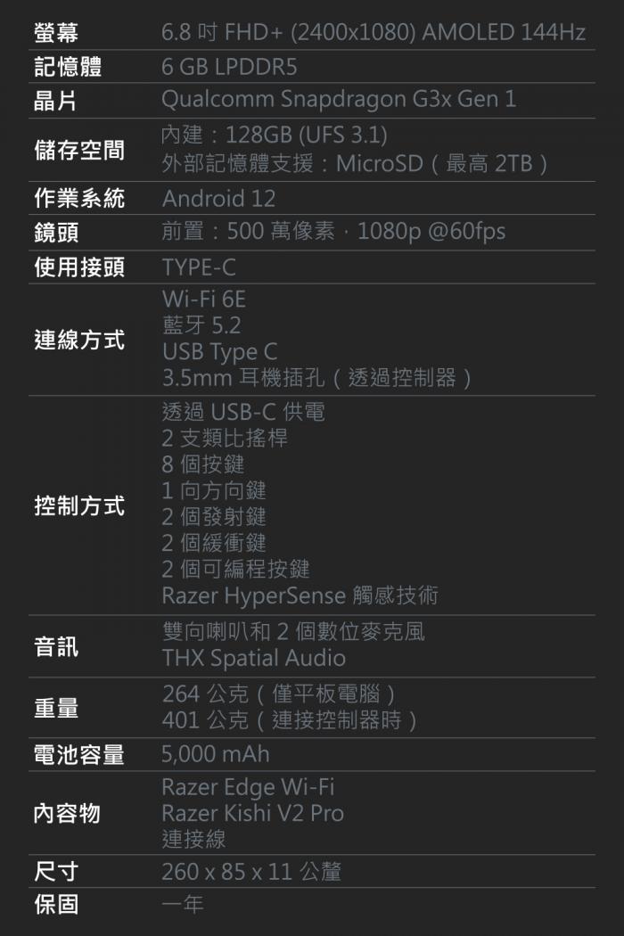 【雷蛇 Razer】EDGE WIFI版 電競遊戲掌機 只有一台
