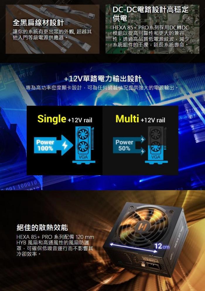 全漢 HEXA 85+ PRO 750W GEN5 銅牌