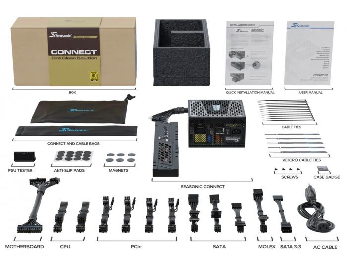 海韻 CONNECT PRIME GX-750W 特規 模組化集線器/可磁吸 金牌