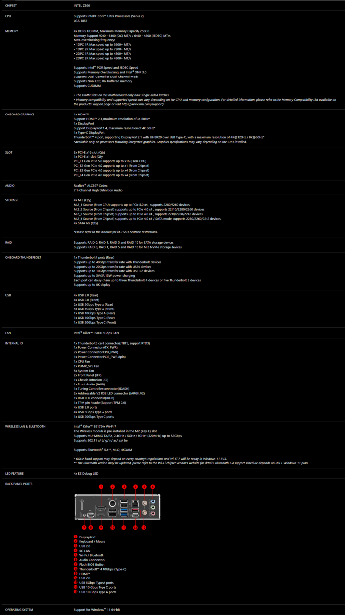 微星 Z890 GAMING PLUS WIFI