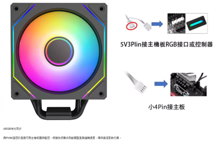 艾納爾 AIRFLOW V6  雙風扇ARGB散熱器 白