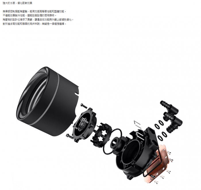 艾納爾AquaCool 240 水冷千層鏡/可旋轉 黑
