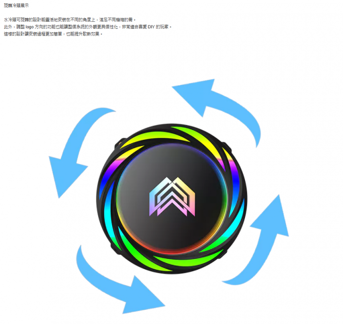 艾納爾AquaCool 360 水冷千層鏡/可旋轉 黑