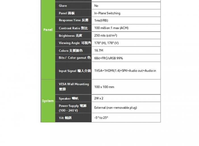 Acer KB272 G0 27型螢幕