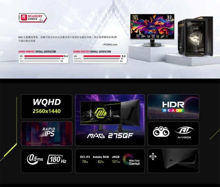 msi MAG 275QF 27型 平面電競螢幕