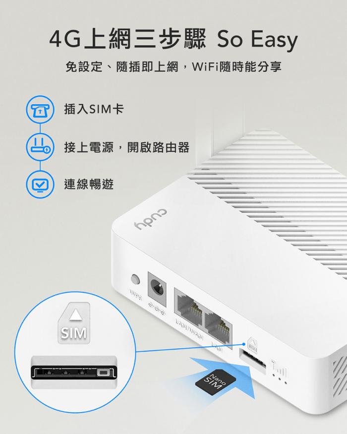 CUDY LT300 4G LTE N300無線路由器