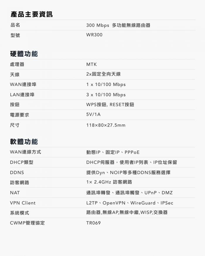 CUDY WR300 無線網路分享器