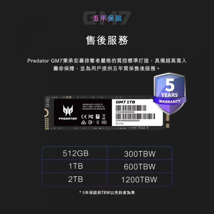 宏碁 Acer Predator GM7 1TB Gen4