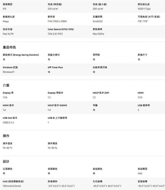 Samsung 三星 S24D400GAC 窄邊美型