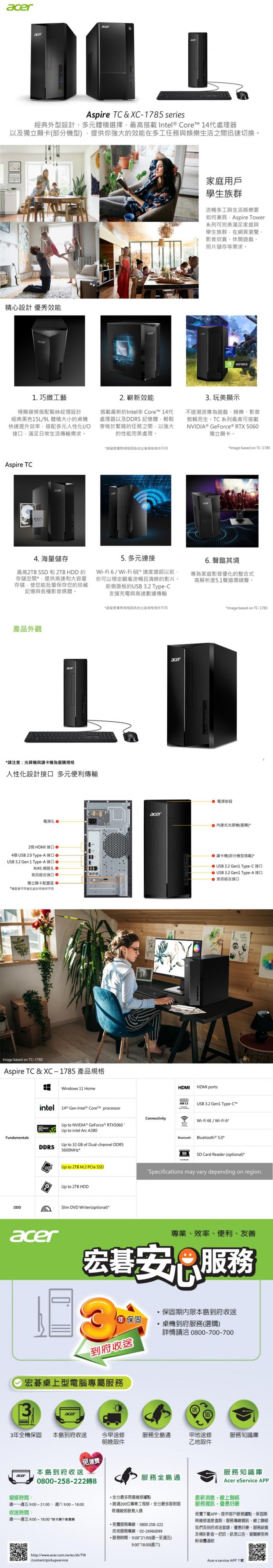 Acer Aspire TC-1785 套裝機
