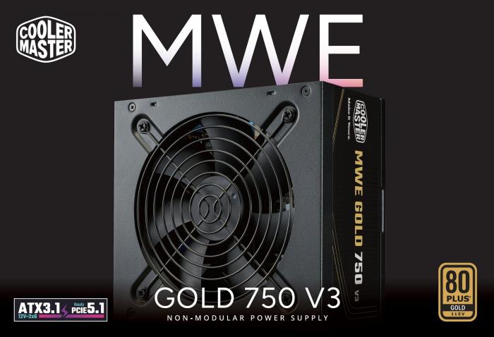酷碼 MWE GOLD V3 750W 黑色 雙8/金牌