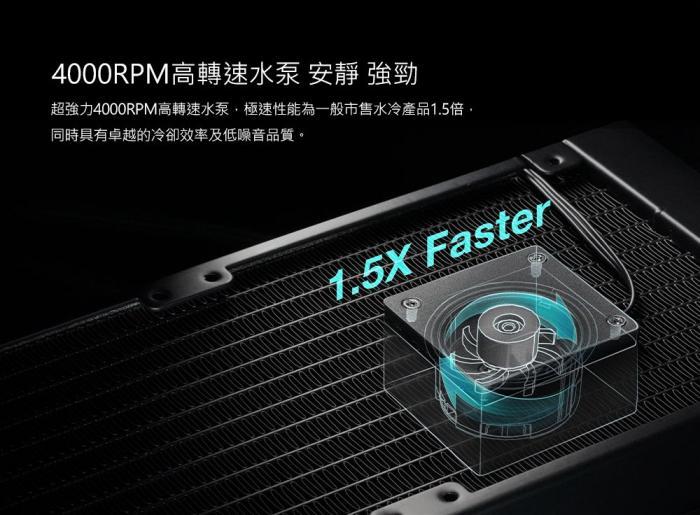 十銓 T-FORCE SIREN GD360E ARGB 一體式水冷 黑