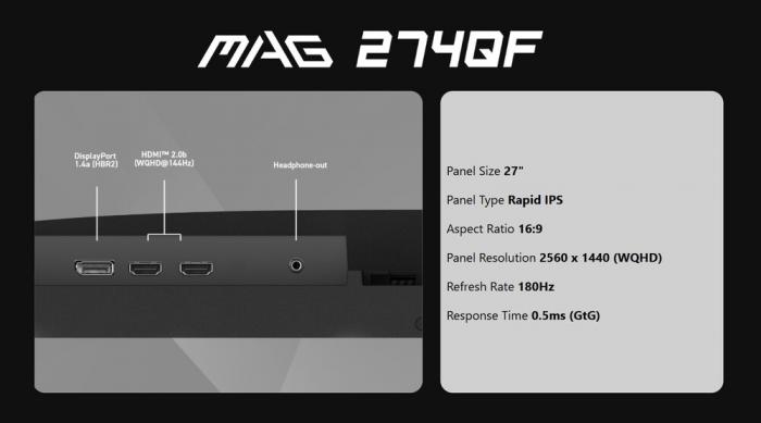 msi MAG 274QF 電競螢幕