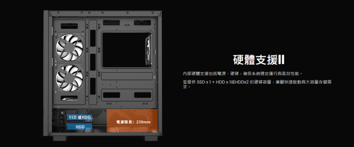 艾納爾 L215 TYPE-C 海景房 黑 電競機箱
